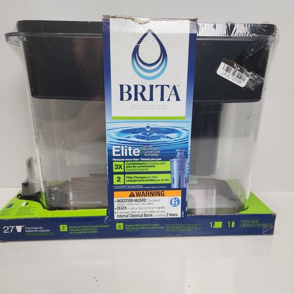 Brita Extra Large UltraMax 27 Cup Black Filtered Water Dispenser w/ Elite Filter - Picture 2 of 4